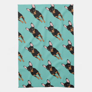 Min Pin Miniatyr Pinscher Kitchen Towel Kökshandduk