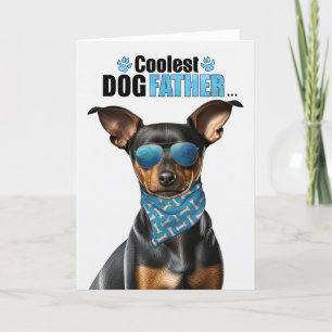 Min Pin Rolig Hund Coolaste Pappa Fars Dag Helgkort