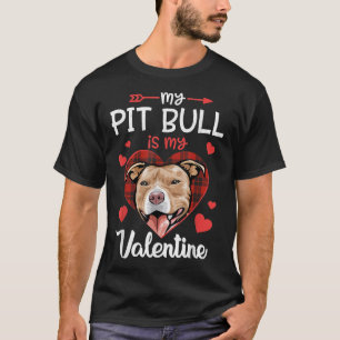 Min Pitbull är min Rolig hund rödvita. T Shirt