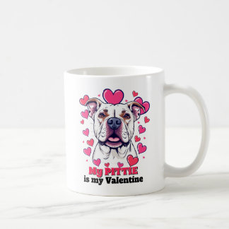 Min Pitbull är Min Valentine Hund Cute Funny Kaffemugg