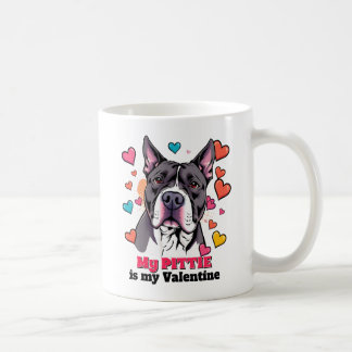 Min Pitbull är Min Valentine Hund Cute Funny Kaffemugg