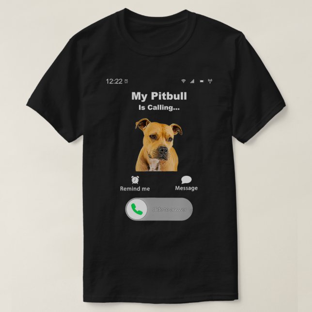 Min Pitbull ringer nummer 2 T Shirt (Design framsida)