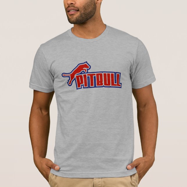 Min Pitbull röda vit & blått Tee Shirt (Framsida)