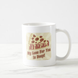 Min Pizza Kärlek är Deep Dish Funny Slogan Kaffemugg
