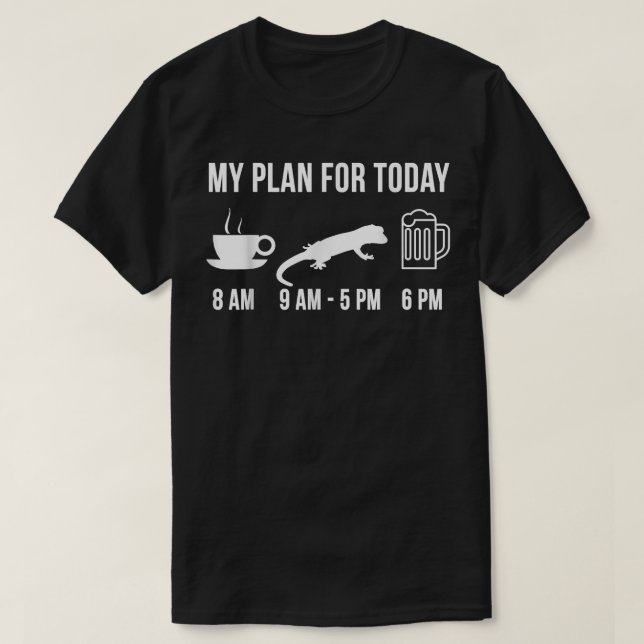 Min plan för Lampe Crested Gecko Lizard Reptile Zo T Shirt (Design framsida)