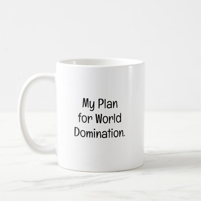 Min plan för världsherravälde kaffemugg (Vänster)
