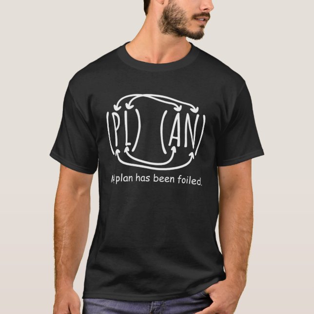 Min plan har skingrat Math Pun-läraren T Shirt (Framsida)