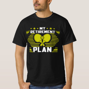Min plan i Pension är funny Pickleball Slogan Retr T Shirt