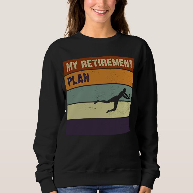 Min plan i Pension Volleyball Slogan T Shirt (Framsida)
