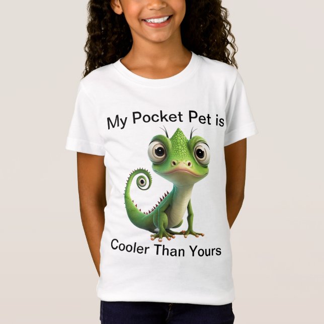 Min Pocket Pet är Cooler Than Yours!" - Cute Lizar T Shirt (Framsida)