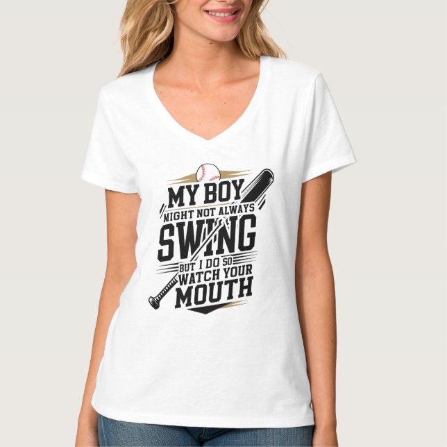 Min pojke kanske inte alltid sjunger, men det gör  t shirt (Framsida)