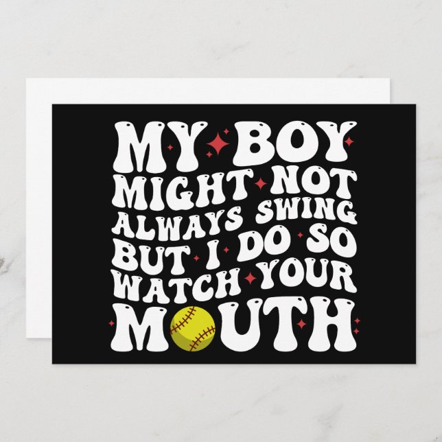 Min pojke kanske inte alltid sjunger, men jag gör  inbjudningar (Fram/baksida)