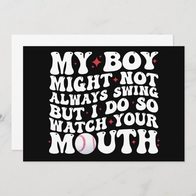 Min pojke kanske inte alltid sjunger, men jag gör  inbjudningar (Fram/baksida)