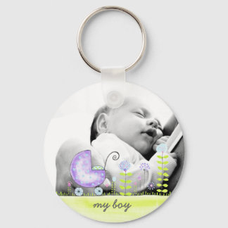 Min pojke Nyfödd bebis kommer från Photo Gift Keep Nyckelring