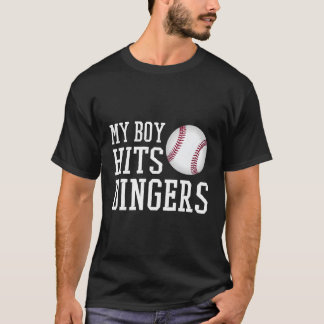 Min pojke träffar Dingers Proud Baseball Mamma Pap T Shirt