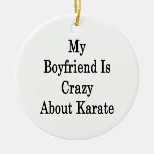 Min pojkvän är galen om Karate Julgransprydnad Keramik