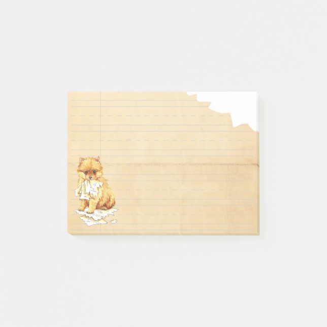 Min Pomeranian åt min läxa Post-it Block (Framsida)