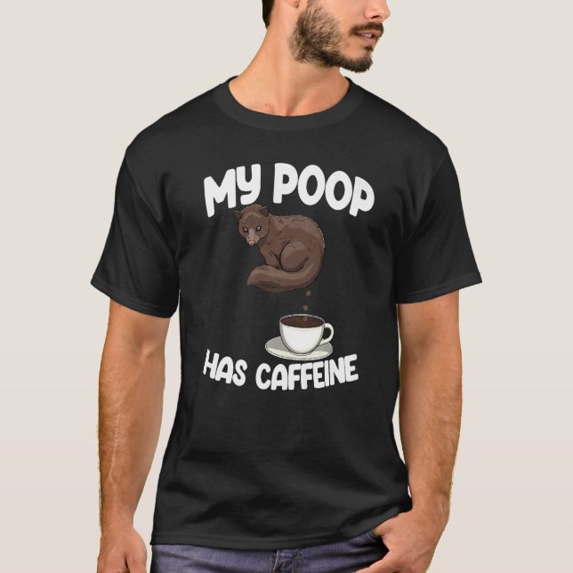 Min Poop har caffin-fin Koffee Kopi Lu T Shirt (Framsida)