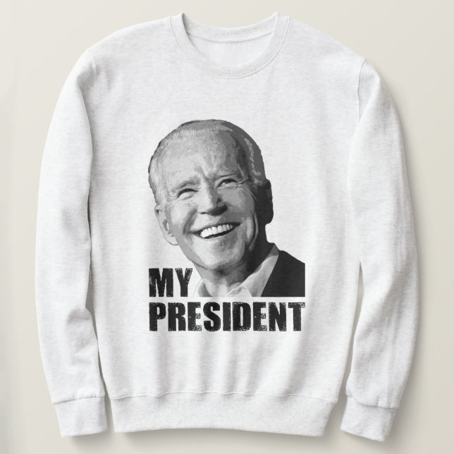 Min president Biden, anti-trump Lång Ärmad Tröja (Design framsida)