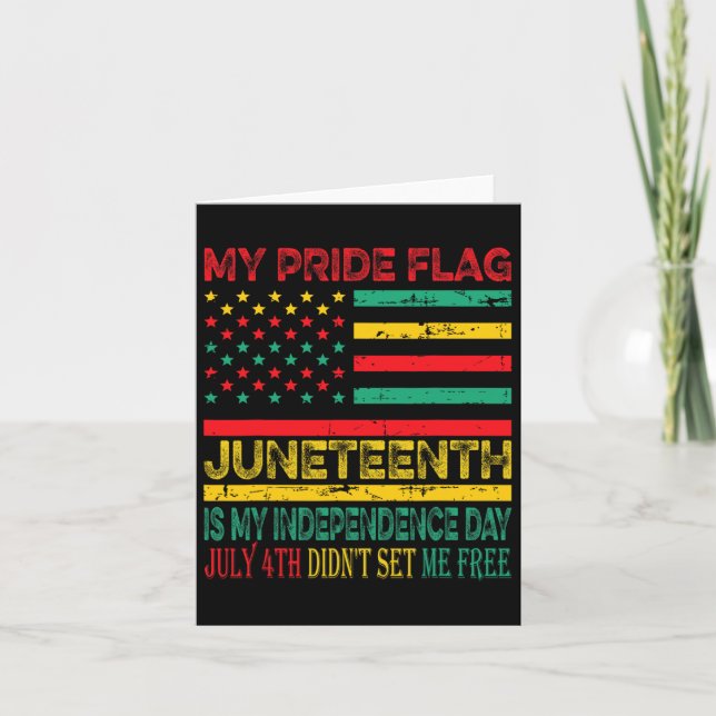 Min Pride Flagga Juneteenth Är Min Självständighet Kort (Framsida)