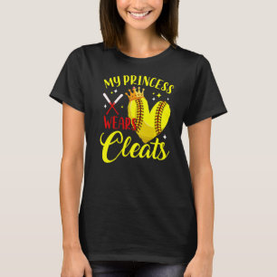 Min princess Wears Cleats Softball DaughMor T Shirt