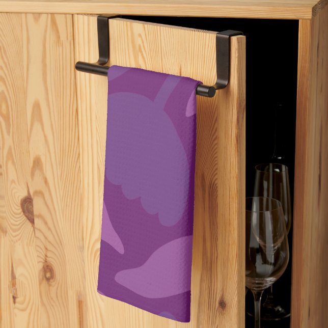 Min prinsessa Kärlek Lila Lycklig Huge Flowers Kökshandduk (Thirds Fold)