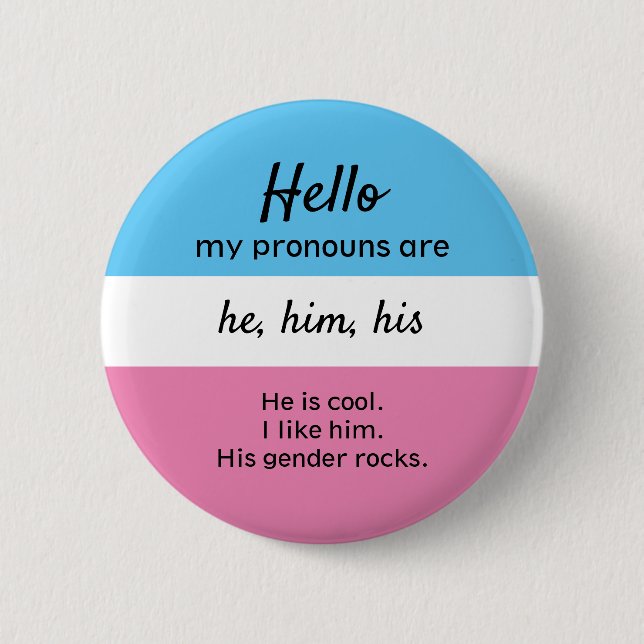 Min Pronouns-knapp, han Pronouns Knapp (Framsida)