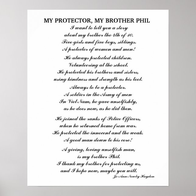 MIN PROTEKTOR MIN BROTHER PHIL POSTER (Framsidan)