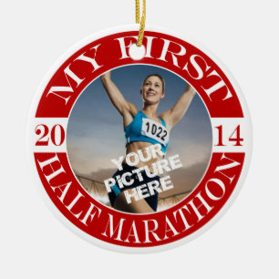 Min prydnad för första halvlekmaratonfoto - 2014 julgransprydnad keramik