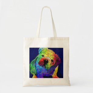 min psychedelic bulldogg hänger lös tygkasse