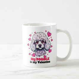 Min pudel är min Alla hjärtans dag Söt Rolig Hund Kaffemugg