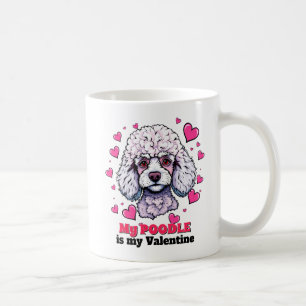 Min pudel är min Alla hjärtans dag Söt Rolig Hund Kaffemugg