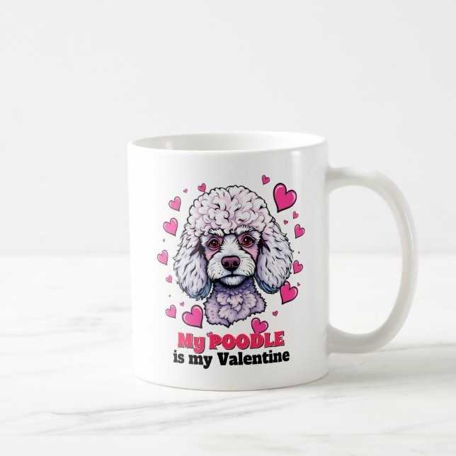 Min Pudel är min Valentine Cute Rolig hund Kaffemugg (Höger)
