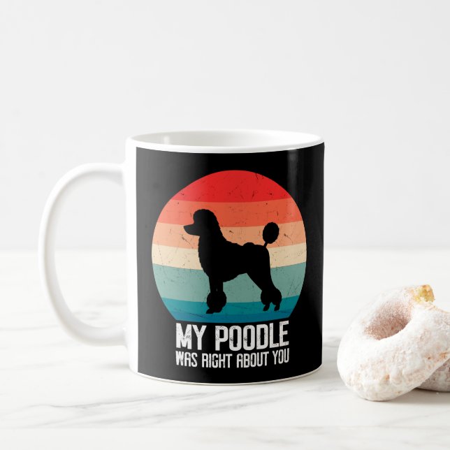 Min Pudel var Höger om dig Pudel Dod Retro Kaffemugg (Med munk)
