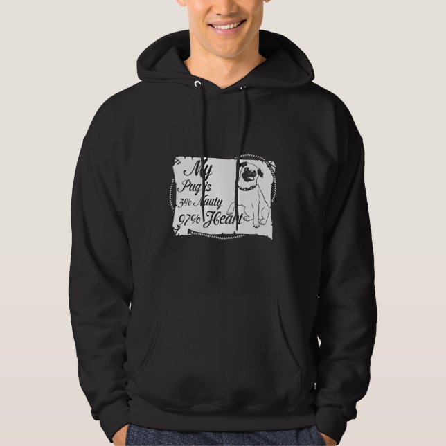 MIN PUG ÄR 3 NAUTY 97 HEART Classic T-Shirt 326 Hoodie (Framsida)