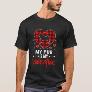 Min Pug är min Alla hjärtans dag, Hund Puppy L T Shirt