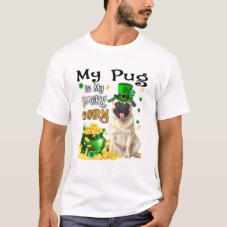 Min pug är min Lucky Charm Cute Hund Patricks Day T Shirt