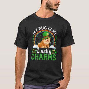Min pug är min Lucky Charms Funny Pug Hund St. Pat T Shirt
