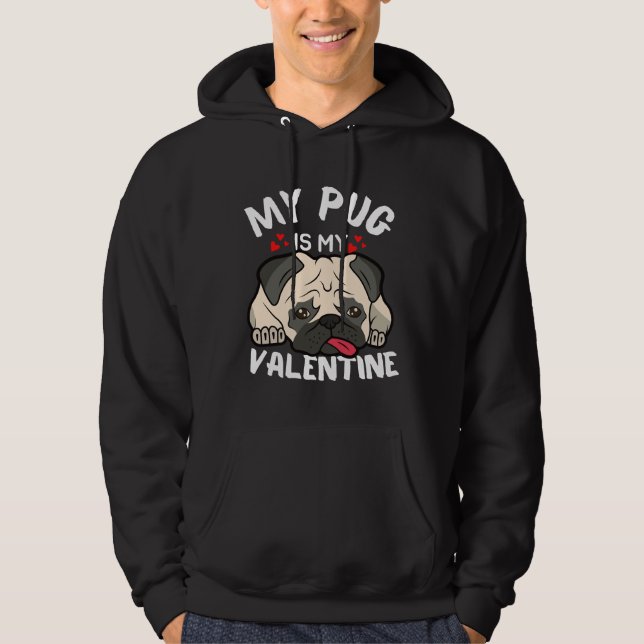 Min Pug är My Valentine Essential T-Shirt 855 Hoodie (Framsida)