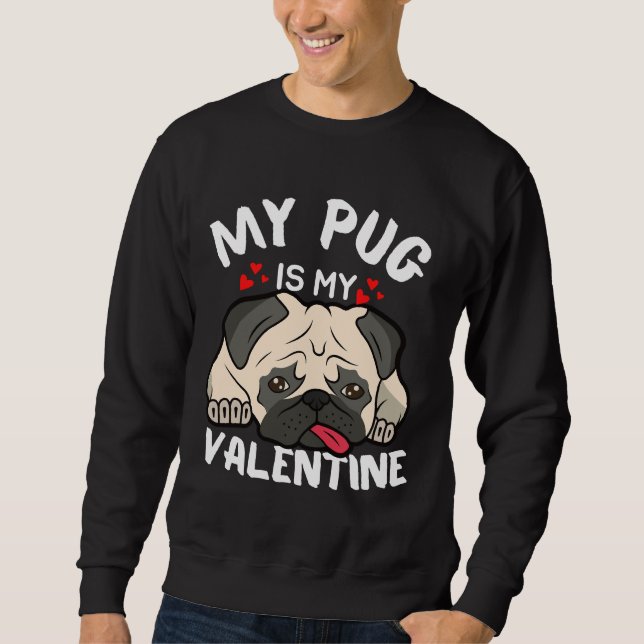 Min Pug är My Valentine Essential T-Shirt 855 Lång Ärmad Tröja (Framsida)