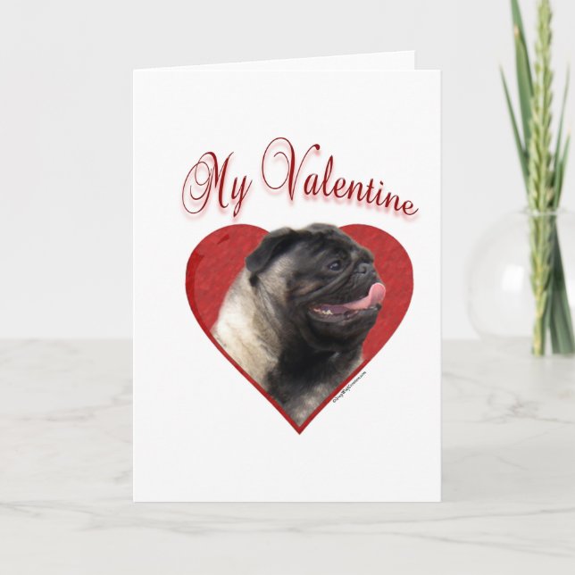 Min Pug Valentine Helgkort (Framsida)