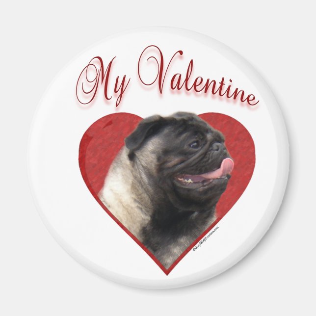Min Pug Valentine Magnet (Framsidan)