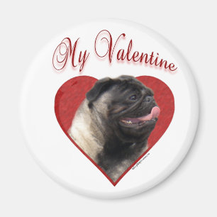 Min Pug Valentine Magnet