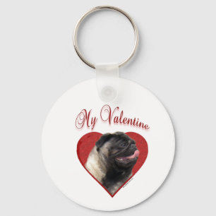 Min Pug Valentine Nyckelring