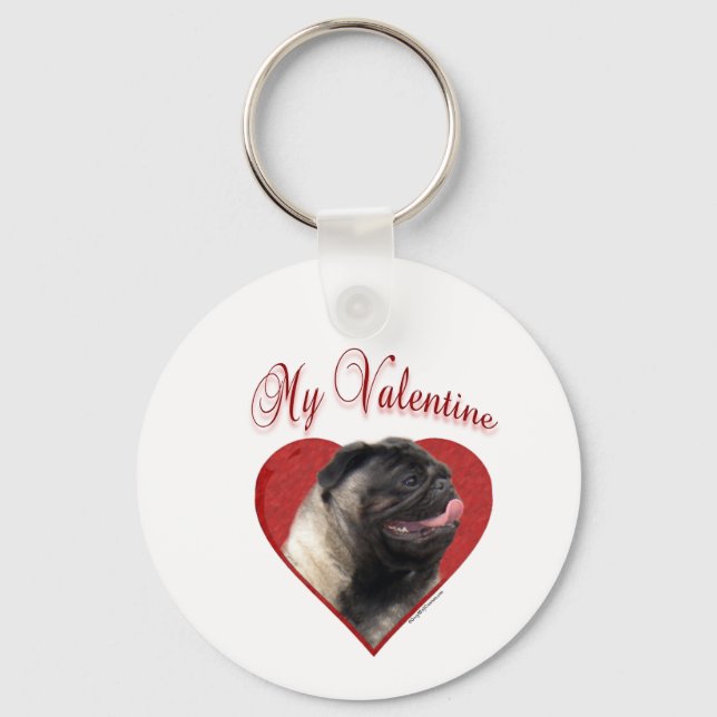 Min Pug Valentine Nyckelring (Framsida)