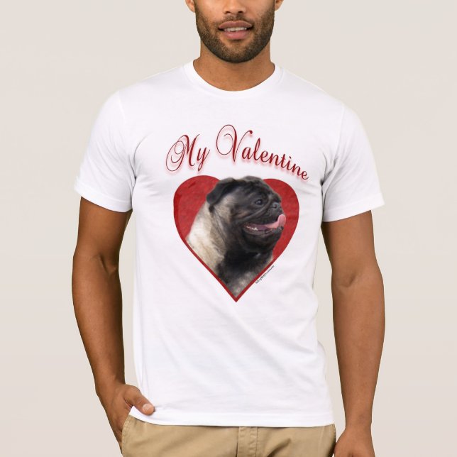 Min Pug Valentine Tee Shirt (Framsida)