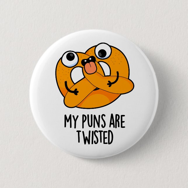 Min Puns är Twisted Rolig Pretzel Puns  Knapp (Framsida)