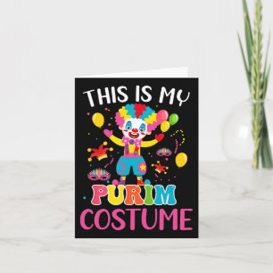 Min Purim Costume Mardi Gras Clown Funny Parad Pa Kort