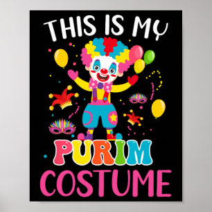Min Purim Costume Mardi Gras Clown Funny Parad Pa Poster