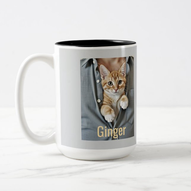 Min Purr-fekta Kattpappa,  Två-Tonad Mugg (Vänster)